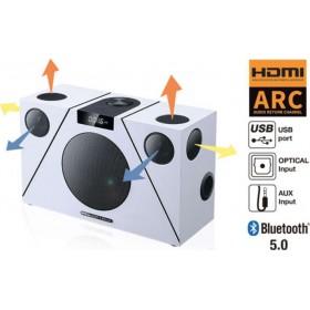 Crystal Audio 3D-74 WiSound Soundbar 100W 6.1 με Τηλεχειριστήριο Λευκό