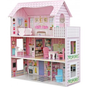 Eva Toys Ξύλινο Κουκλόσπιτο Με Έπιπλα Eva Toys Ξύλινο Κουκλόσπιτο Με Έπιπλα