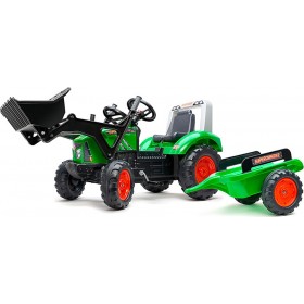 Supercharger Pedal Εκσκαφέας with Opening Bonnet and Trailer Green Supercharger Pedal Εκσκαφέας with Opening Bonnet and Trailer Green