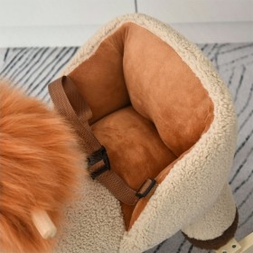 HomCom Λούτρινο Λιονταράκι με Μουσική και Ξύλινη Βάση HomCom Λούτρινο Λιονταράκι με Μουσική και Ξύλινη Βάση