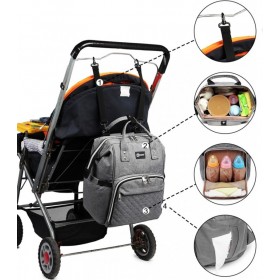 Miss Lulu Τσάντα Πλάτης Αλλαξιέρα με Θύρα USB Grey