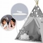 Ricokids Σκηνή Teepee Αστέρια με Γιρλάντα και Φώτα Γκρι