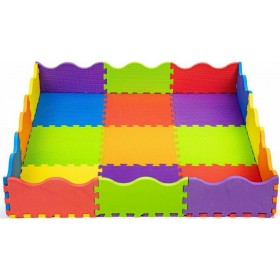 Ecotoys Παιδικό Χαλί-Παζλ 9τμχ με Φράχτη Ecotoys Παιδικό Χαλί-Παζλ 9τμχ με Φράχτη