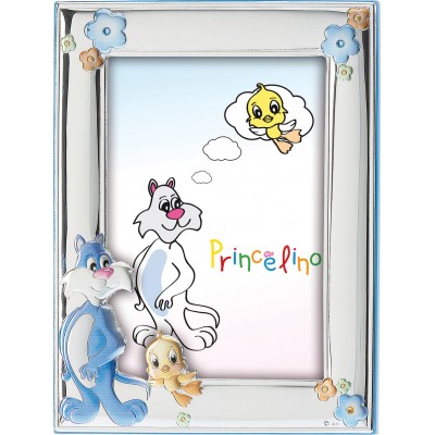 Prince Silvero Κορνίζα Ασημένια Sylvester &amp Tweety MA/132-BC Μπλε 13x18cm