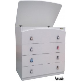 Βρεφική Συρταριέρα Premiun Λευκή 80x50x88cm Βρεφική Συρταριέρα Premiun Λευκή 80x50x88cm