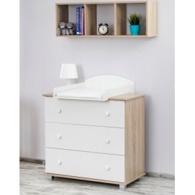 Κρεβάτι-Συρταριερα με αλλαξιερα LAURA Οξυα – Λευκο