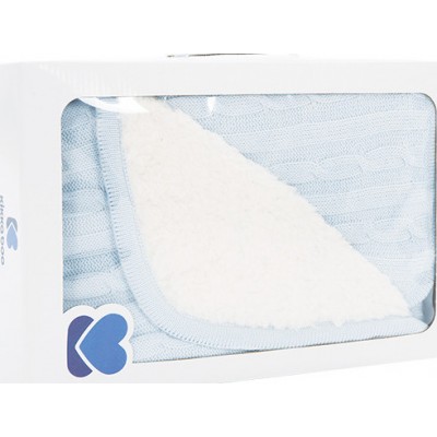 Kikka Boo Κουβέρτα Αγκαλιάς &amp Λίκνου Sherpa Πλεκτή 75x100cm Light Blue