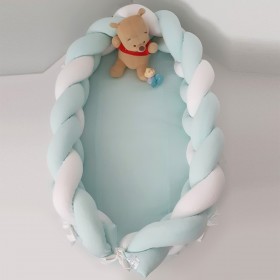 Baby Oliver Φωλιά Με Αποσπώμενη Πλεξούδα 200cm Mint/White Baby Oliver Φωλιά Με Αποσπώμενη Πλεξούδα 200cm Mint/White