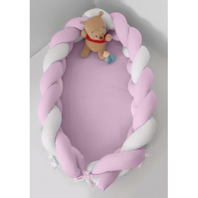 Baby Oliver Φωλιά Με Αποσπώμενη Πλεξούδα 200cm White/PInk