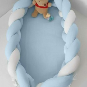 Baby Oliver Φωλιά Με Αποσπώμενη Πλεξούδα 200cm White/Ciel Baby Oliver Φωλιά Με Αποσπώμενη Πλεξούδα 200cm White/Ciel