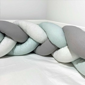 abo Πάντα Πλεξούδα Μέντα-Λευκή-Γκρι 20x210cm abo Πάντα Πλεξούδα Μέντα-Λευκή-Γκρι 20x210cm