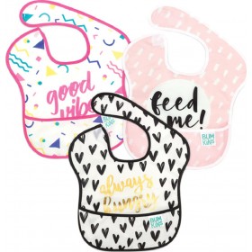 "Bumkins Σαλιάρα Πλαστική SuperBib Always Hungry Bumkins Σαλιάρα Πλαστική SuperBib Always Hungry, Feed Me, & Good Vibes 3τμχ