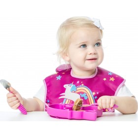 "Bumkins Σαλιάρα Πλαστική SuperBib I Believe In Me Bumkins Σαλιάρα Πλαστική SuperBib I Believe In Me, Unicorns, Rainbows 3τμχ
