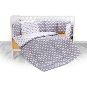 Lorelli Σετ Κούνιας Lilly Ranforce Clouds 4τμχ Grey