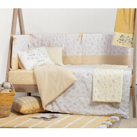 Nef-Nef Βρεφικό Κουβερλί Lovely Family 110x140cm Ecru/Yellow Nef-Nef Βρεφικό Κουβερλί Lovely Family 110x140cm Ecru/Yellow