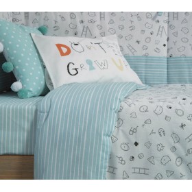 Nef-Nef Βρεφικό Κουβερλί Don't Grow Up 110x140cm White/Aqua Nef-Nef Βρεφικό Κουβερλί Don't Grow Up 110x140cm White/Aqua