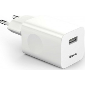 Baseus Φορτιστής Χωρίς Καλώδιο με Θύρα USB-A 24W Quick Charge 3.0 Λευκός (CCALL-BX02) Baseus Φορτιστής Χωρίς Καλώδιο με Θύρα USB-A 24W Quick Charge 3.0 Λευκός (CCALL-BX02)