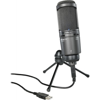 Audio Technica Πυκνωτικό Μικρόφωνο 3.5mm / USB AT2020USB Plus Τοποθέτηση Shock Mounted/Clip On Φωνής