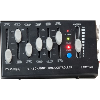 Ibiza Sound LC12DMX DMX Controller Κονσόλα Φωτισμού με 12 Κανάλια Ελέγχου / 1 Είσοδο XLR