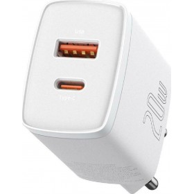 Baseus Φορτιστής Χωρίς Καλώδιο με Θύρα USB-A και Θύρα USB-C 20W Power Delivery / Quick Charge 3.0 Λευκός (CCXJ-B02) Baseus Φορτιστής Χωρίς Καλώδιο με Θύρα USB-A και Θύρα USB-C 20W Power Delivery / Quick Charge 3.0 Λευκός (CCXJ-B02)