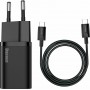 Baseus Φορτιστής με Θύρα USB-C και Καλώδιο USB-C 25W Μαύρος (Super Si)