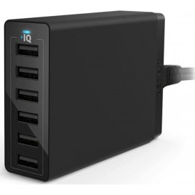 Anker Βάση Φόρτισης με 6 Θύρες USB-A 60W σε Μαύρο χρώμα (PowerPort 6)