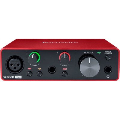 Focusrite Εξωτερική Επαγγελματική Κάρτα Ήχου Scarlett Solo 3rd Gen Συνδεσιμότητα USB