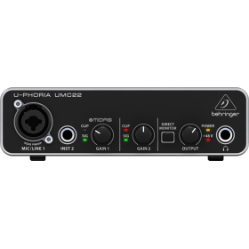 Behringer Εξωτερική Επαγγελματική Κάρτα Ήχου U-Phoria UMC22 Συνδεσιμότητα USB Behringer Εξωτερική Επαγγελματική Κάρτα Ήχου U-Phoria UMC22 Συνδεσιμότητα USB
