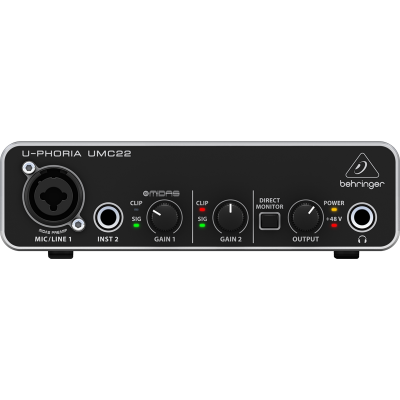 Behringer Εξωτερική Επαγγελματική Κάρτα Ήχου U-Phoria UMC22 Συνδεσιμότητα USB