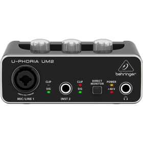 Behringer Εξωτερική Επαγγελματική Κάρτα Ήχου U-PHORIA UM2 Συνδεσιμότητα USB Behringer Εξωτερική Επαγγελματική Κάρτα Ήχου U-PHORIA UM2 Συνδεσιμότητα USB