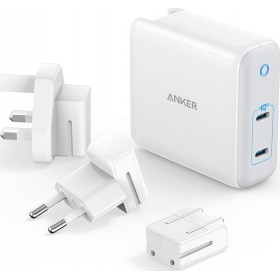 Anker Φορτιστής Χωρίς Καλώδιο με 2 Θύρες USB-C 60W Power Delivery Λευκός (Powerport III 2Port Universal)