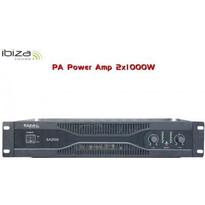 Ibiza Sound Τελικός Ενισχυτής PA 2 Καναλιών 1000W/4Ω με Σύστημα ΨύξηςΚωδικός: SA2000 