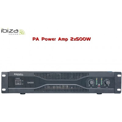 Ibiza Sound Τελικός Ενισχυτής PA 2 Καναλιών 500W/4Ω με Σύστημα ΨύξηςΚωδικός: SA1000 