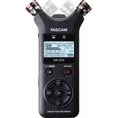 Tascam DR-07X Stereo Ψηφιακός Φορητός Εγγραφέας Μπαταρίας για Εγγραφή σε Κάρτα Μνήμης με Διάρκεια Εγγραφής 17 Ώρες και Τροφοδοσί