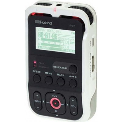 Roland R-07 Stereo Ψηφιακός Φορητός Εγγραφέας Μπαταρίας για Εγγραφή σε Κάρτα Μνήμης με Διάρκεια Εγγραφής 15 Ώρες και Τροφοδοσία 