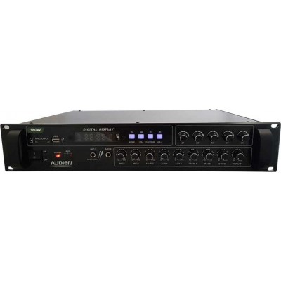 Audien M15600/180 Τελικός Μικροφωνικός Ενισχυτής με 5 Ζώνες 180W/100V και Συνδέσεις USB/FM/Bluetooth