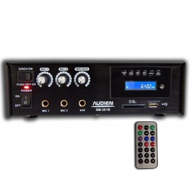Audien SM-201Β Τελικός Μικροφωνικός Ενισχυτής και Συνδέσεις USB/FM