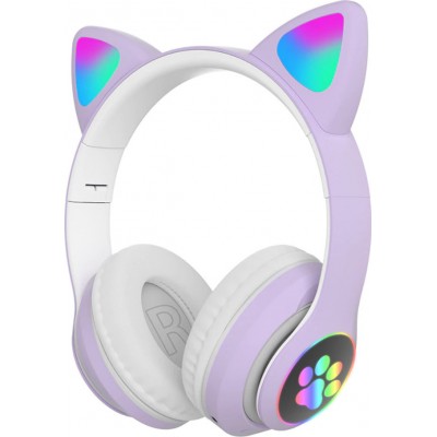 Cat STN28 Ασύρματα/Ενσύρματα On Ear Ακουστικά Μωβ