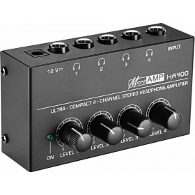 N-Audio HA400 Επιτραπέζιος Αναλογικός Ενισχυτής Ακουστικών 4 Καναλιών με Jack 6.3mm