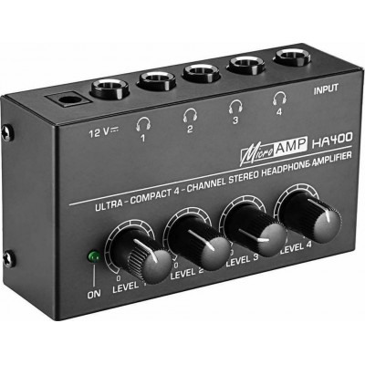 N-Audio HA400 Επιτραπέζιος Αναλογικός Ενισχυτής Ακουστικών 4 Καναλιών με Jack 6.3mm