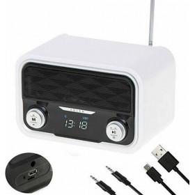 Adler AD1185 Επιτραπέζιο Ραδιόφωνο Ρεύματος με Bluetooth και USB Λευκό