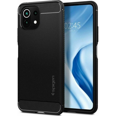 Spigen Rugged Armor Back Cover Σιλικόνης Μαύρο (Mi 11 Lite)