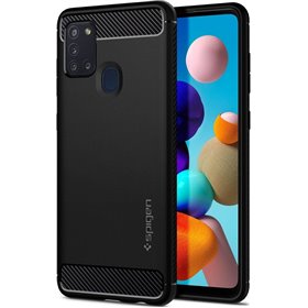 Spigen Rugged Armor Back Cover Σιλικόνης Μαύρο (Galaxy A21s) Spigen Rugged Armor Back Cover Σιλικόνης Μαύρο (Galaxy A21s)