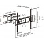 Brateck LPA63-466 Βάση Τηλεόρασης Τοίχου με Βραχίονα έως 80" και 40kg