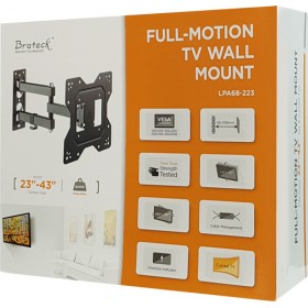 "Brateck LPA68-223 Full-motion Βάση Τηλεόρασης Τοίχου με Βραχίονα έως 43"" και 30kg" Brateck LPA68-223 Full-motion Βάση Τηλεόρασης Τοίχου με Βραχίονα έως 43" και 30kg
