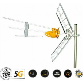 Televes DAT-45 T-Force 5G LTE HD BOSS (21-48) Εξωτερική Κεραία Τηλεόρασης (απαιτεί τροφοδοσία) σε Πορτοκαλί Χρώμα Σύνδεση με Ομο