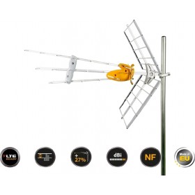 Televes Dat Boss Εξωτερική Κεραία Τηλεόρασης (δεν απαιτεί τροφοδοσία) σε Πορτοκαλί Χρώμα Σύνδεση με Ομοαξονικό (Coaxial) Καλώδιο