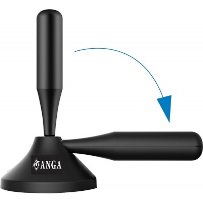 Anga PS-500 Εσωτερική Κεραία Τηλεόρασης (απαιτεί τροφοδοσία) σε Μαύρο Χρώμα Σύνδεση με Ομοαξονικό (Coaxial) Καλώδιο