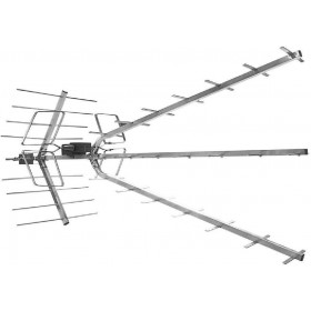 Apico ANT0006 Εξωτερική Κεραία Τηλεόρασης (δεν απαιτεί τροφοδοσία) σε Ασημί Χρώμα Σύνδεση με Ομοαξονικό (Coaxial) Καλώδιο