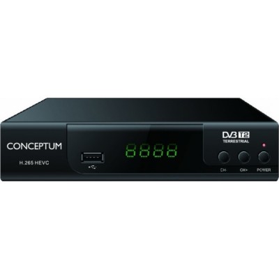 Conceptum DVB-T2 H.265 Ψηφιακός Δέκτης Mpeg-4 Full HD (1080p) με Λειτουργία PVR (Εγγραφή σε USB) Σύνδεση HDMI